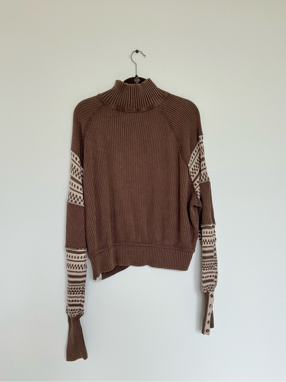 NWT Free People Get Cozy Pullover in Hot Fudge Combo - Picture 6 of 8
